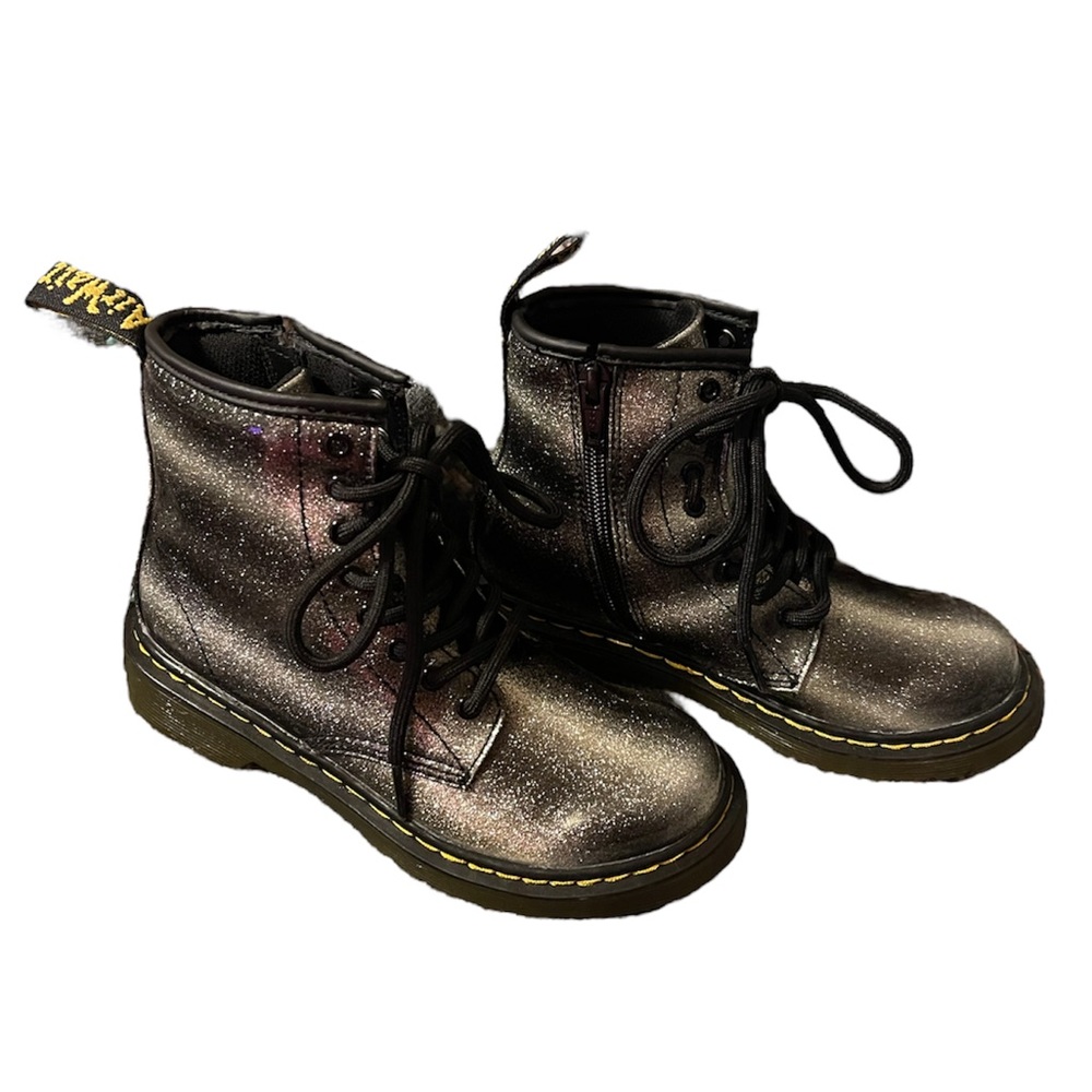 dr martens 1460 ombré glitter boots black silver